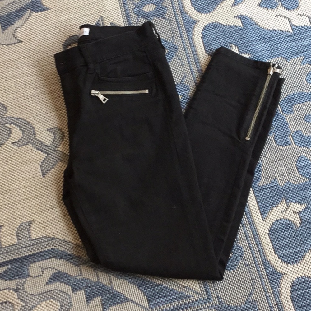 Black Rocker Zipper Jeans